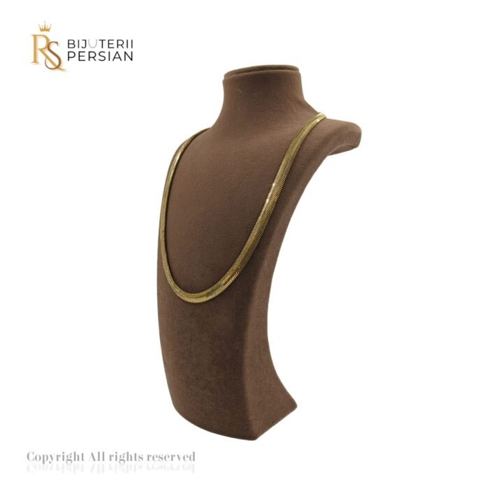 Lant aur galben 14K cu design șarpe lucios, elegant și flexibil