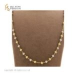 Lănțișor fin din aur galben și alb cu bile – bijuterie clasică și elegantă pentru orice ocazie.