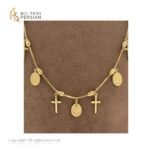 Lănțișor din Aur Galben de 14K cu Crucile și Medalioane Design cu Însemnătate - imagine 4