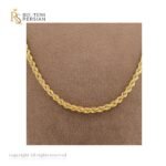 Lanț din aur galben 14K model răsucit cu textură strălucitoare și design rafinat