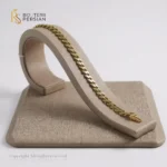 Brățară lată din aur galben 14K cu model fațetat – fără pietre