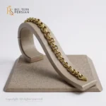 Brățară din aur galben 14K cu verigi groase și elemente fațetate strălucitoare – design geometric și sofisticat.