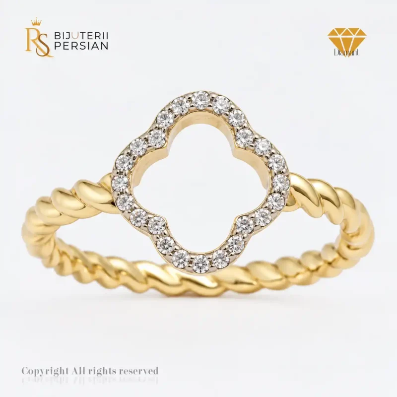 Inel aur galben 14K cu diamante naturale VS-SI Bijuterii Persian
