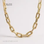 Lanț din aur galben 14K cu zale mari ovale, stil clasic și finisaj strălucitor