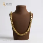 Lant aur galben 14K cu zale late ovale, design impunător și strălucire puternică