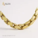 Lant aur galben 14K cu zale late ovale, design impunător și strălucire puternică