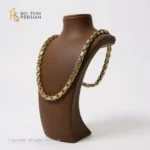 Lant aur galben 14K cu zale late ovale, design impunător și strălucire puternică