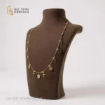 Lanț din aur galben de 14K cu cruciulițe și medalioane decorative - bijuterie elegantă simbolică