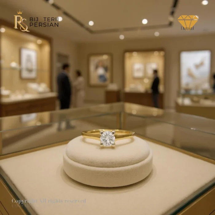 Inel solitar aur galben cu diamant IGI 0.14ct