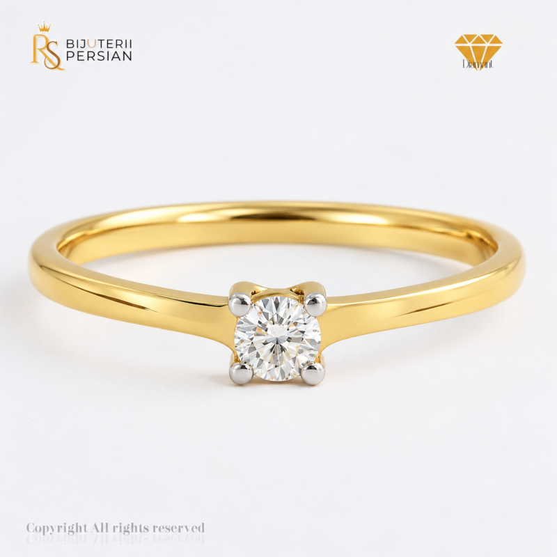 Inel-Solitar-Aur-Galben-14K-cu-Diamant-Natural-0.14ct-IGI-–-Model-Clasic-Elegant
