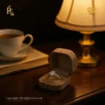 Inel solitar din aur galben cu diamant rotund și bandă cu pietre, certificat IGI