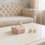 Inel Victoria din aur galben și alb 14K cu diamante naturale certificat HRD, design rectangular elegant