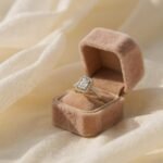 Inel Victoria din aur galben și alb 14K cu diamante naturale certificat HRD, design rectangular elegant