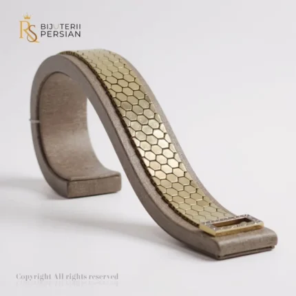 Brățară din aur 14K model hexagonal, design elegant