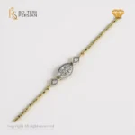 Brățară din aur 14K cu diamante naturale oval pavé certificată HRD – Bijuterii Persian