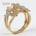 Inel din aur 14K cu fluturi multipli și design pavé – Bijuterii Persian