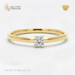 Inel de logodnă din aur galben cu diamant solitar de 0.11ct certificat IGI