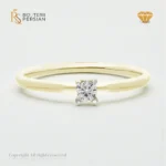 Inel de logodnă din aur galben cu diamant solitar de 0.11ct certificat IGI