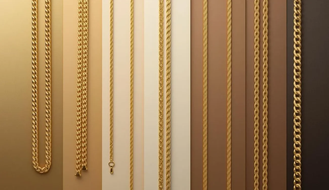 Tipuri de lanțuri din aur: Figaro, Box, Cuban, Rope, Singapore – modele și grosimi.