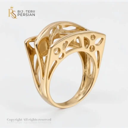 inel din aur 14K design artistic fluid sculptat – Bijuterii Persian