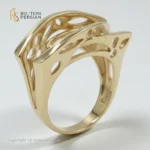 inel din aur 14K design artistic fluid sculptat – Bijuterii Persian