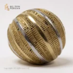 inel lat aur 14K cu textură și detalii bicolore – Bijuterii Persian