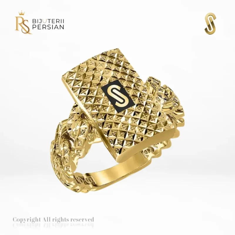 inel-monaco-signature-aur-galben-textura-diamond-cut