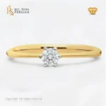Inel solitaire din aur galben 14K cu diamant natural de 0.14 carate și certificat IGI