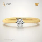 Inel solitaire din aur galben 14K cu diamant natural de 0.14 carate și certificat IGI