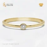Inel solitaire din aur galben 14K cu diamant natural certificat IGI