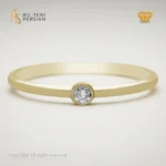 Inel solitaire din aur galben 14K cu diamant natural certificat IGI