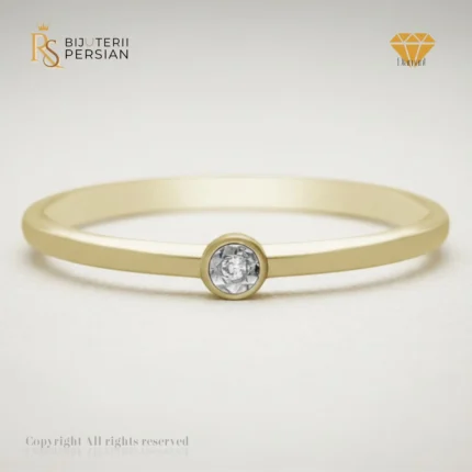 Inel solitaire din aur galben 14K cu diamant natural certificat IGI