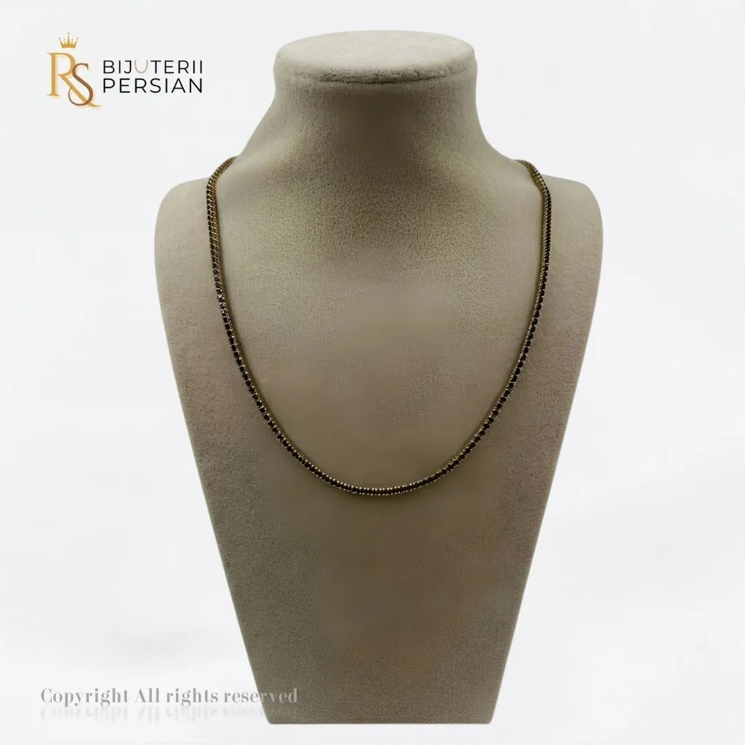 colier-tennis-aur-14k-2mm-bijuterii-persian Colier Tennis din aur galben 14K cu lățime de 2 mm și cristale - Bijuterii Persian