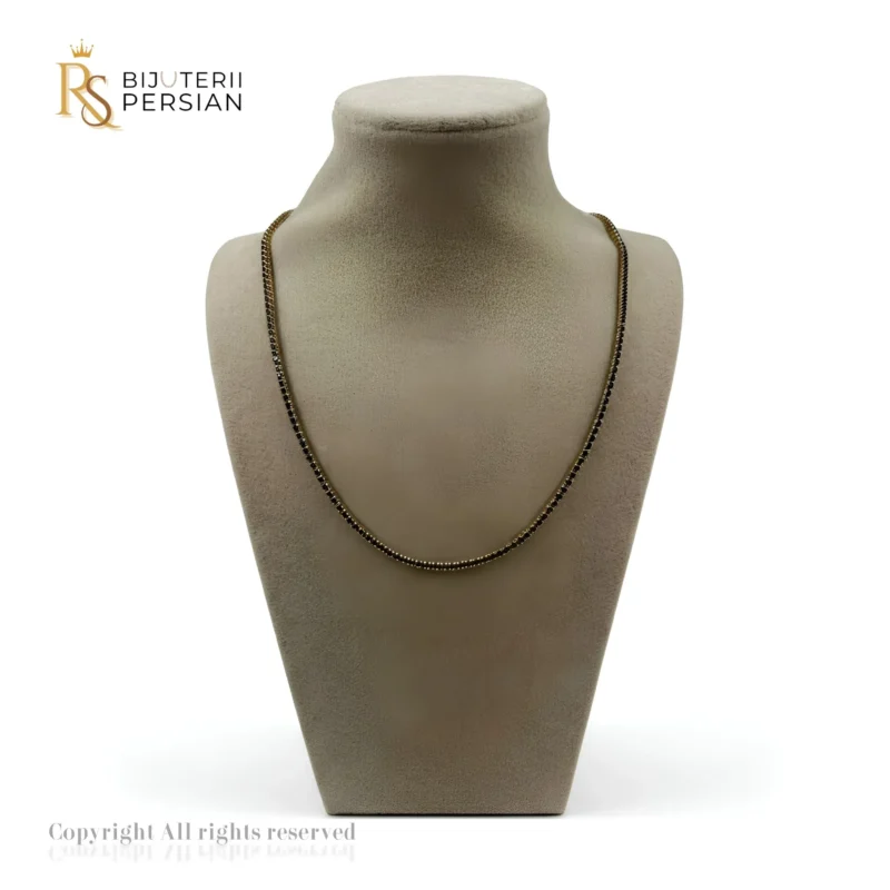 Colier Tennis din aur galben 14K cu lățime de 2 mm și cristale - Bijuterii Persian