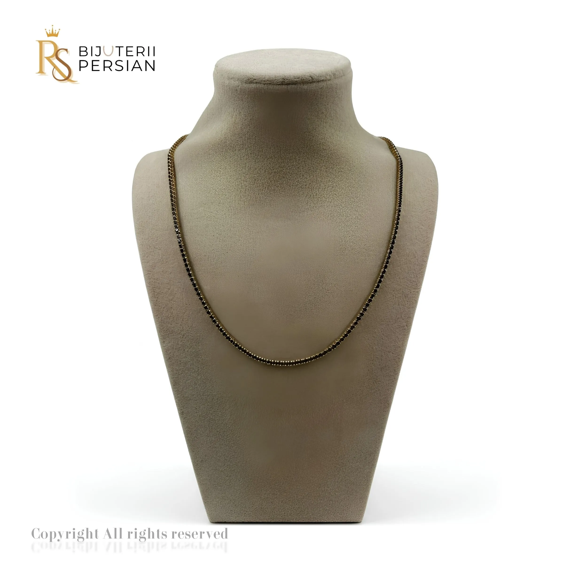 colier-tennis-aur-14k-2mm-bijuterii-persian Colier Tennis din aur galben 14K cu lățime de 2 mm și cristale - Bijuterii Persian