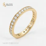 Inel tennis aur galben 14K cu zirconii albe model eternity