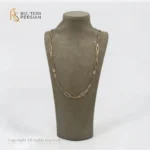Lant din aur galben 14K cu zale ovale alungite si profil subtire finisat lucios