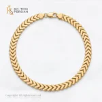 Bratara aur galben barbati cu zale chevron din aur 14K cu zale masive in forma de V polizate la calitate oglinda