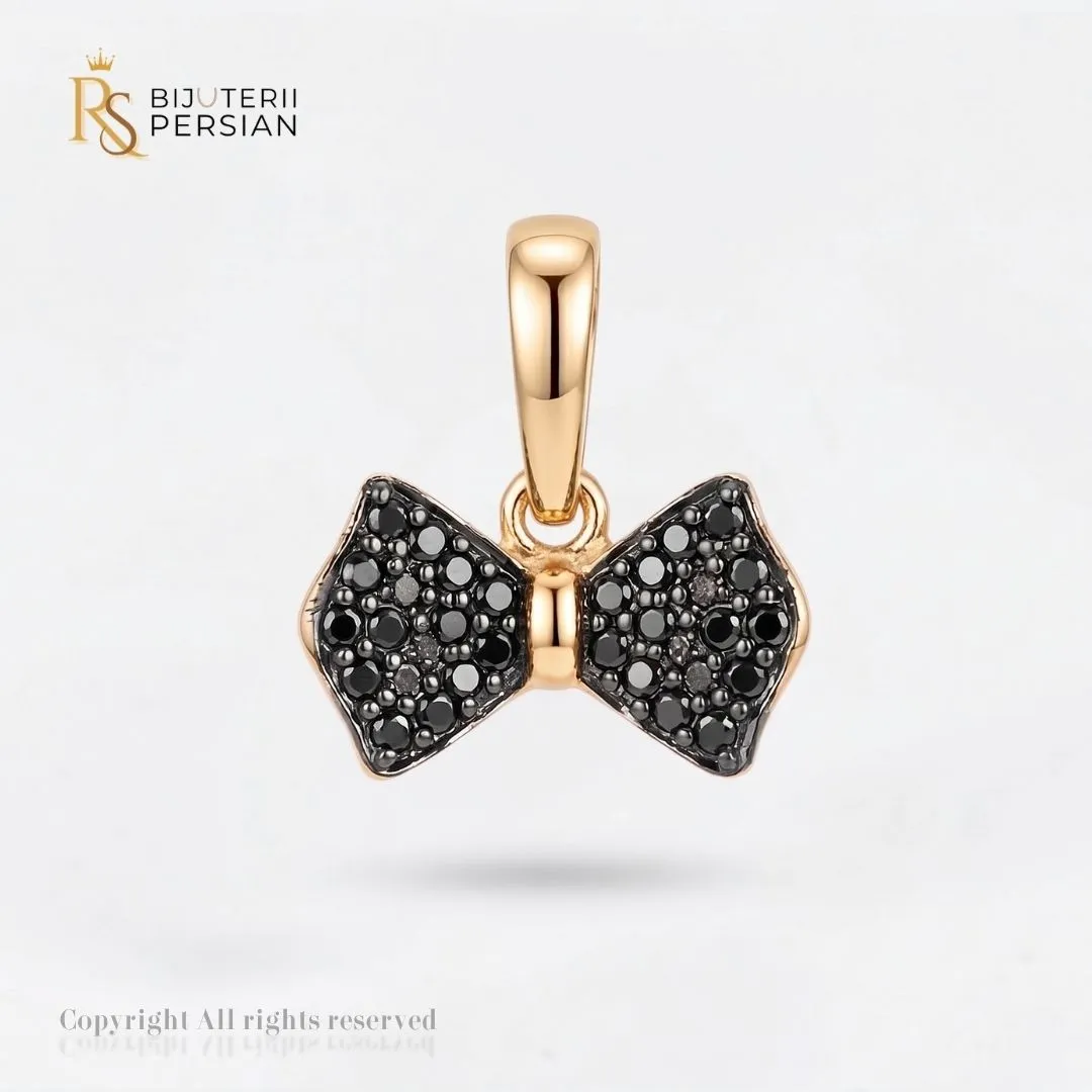 pandantiv-aur-galben-funda-cu-zirconiu-negru-14k-bijuterii-persian Pandantiv aur galben funda cu zirconiu negru din aur 14K cu aripi incrustate cu cristale negre si nod central polizat
