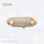 Închizătoare din aur galben 14K tip Cuban Box Clasp pavată cu pietre zirconiu Bijuterii Persian
