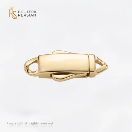 Închizătoare din aur galben 14K tip cutie netedă cu siguranțe duble Bijuterii Persian