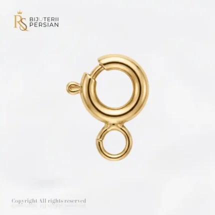 Închizătoare din aur galben 14K tip inel de primăvară rotundă cu arc Bijuterii Persian