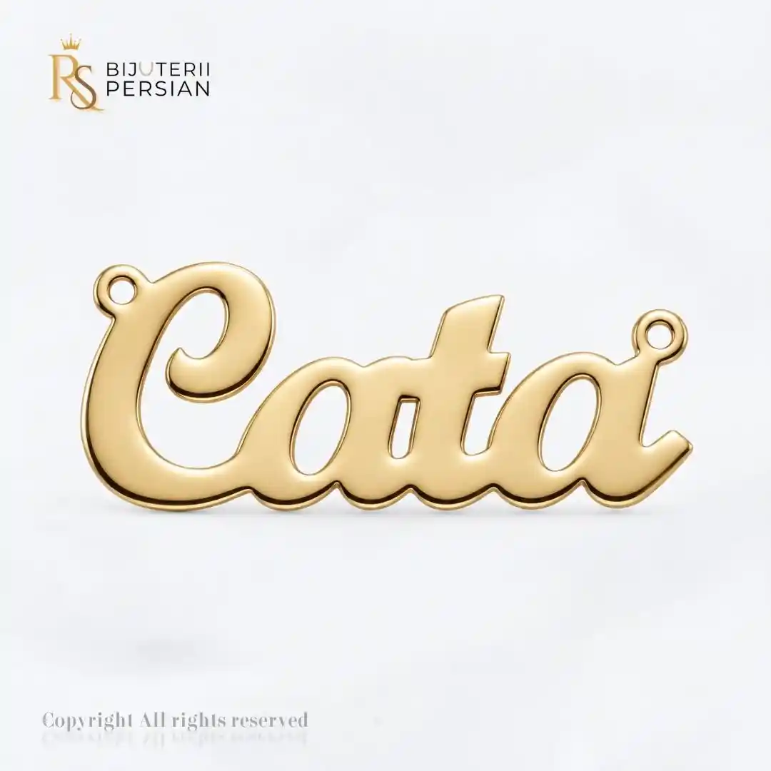 pandantiv-aur-galben-14k-nume-cata-bijuterii-persian Pandantiv din aur galben 14K personalizat cu numele Cata Bijuterii Persian